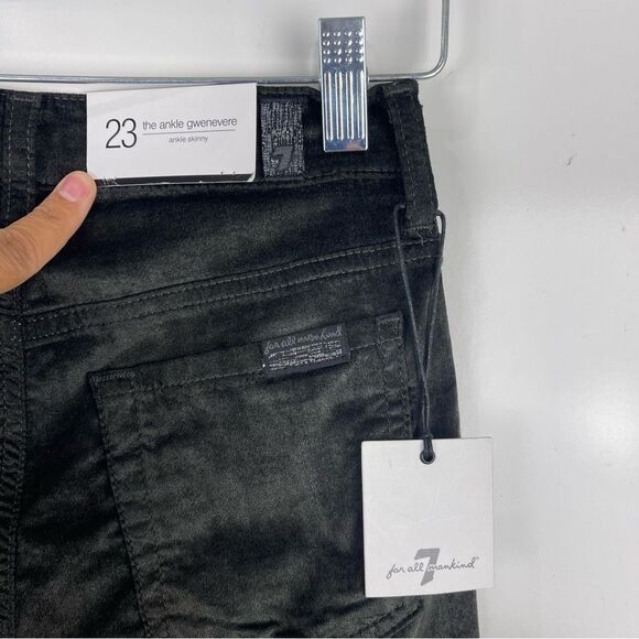 NEW 7 For All Mankind The Ankle Gwenevere Skinny Jeans Evergreen Velvet Size 23 - Picture 6 of 9